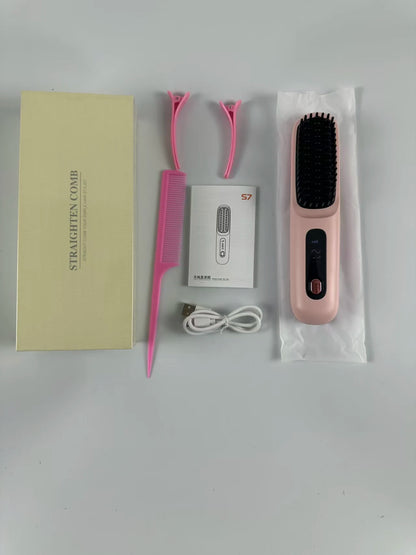 Professional Negative Ion Hair Straightener Brush & Styler