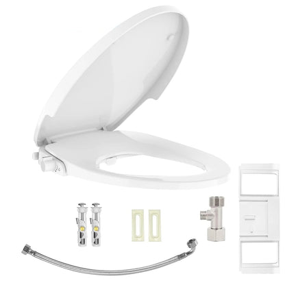 Premium Non-Electric Round Bidet Toilet Seat with Dual Nozzle