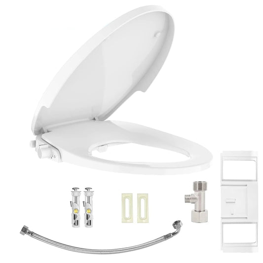 Premium Non-Electric Round Bidet Toilet Seat with Dual Nozzle