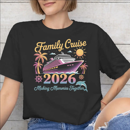 Summer Family Cruise 2026 Cotton T-Shirt – Matching Memories Vacation Tee