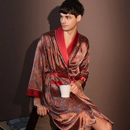 Thin Printed One-piece Robe