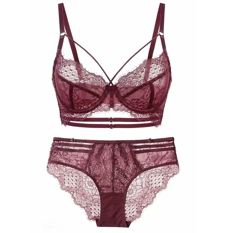 Logirlve Ultra-thin Cup Bra Underwear Set