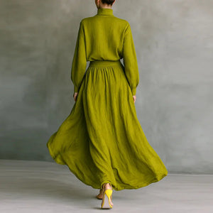 Long Sleeve Turtleneck Top + Maxi Skirt Set