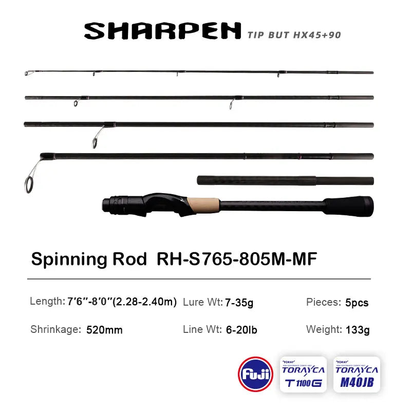 PURELURE SHARPEN Soft Lure Long Spinning and Casting Action Rods