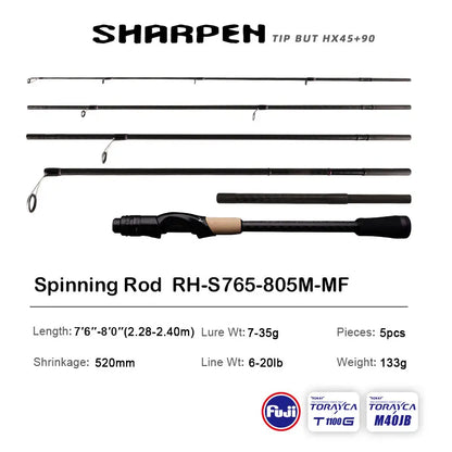 PURELURE SHARPEN Soft Lure Long Spinning and Casting Action Rods