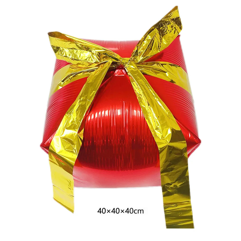 Large Standing 4D Foil Christmas Balloon - Inflatable Holiday Decor with Base