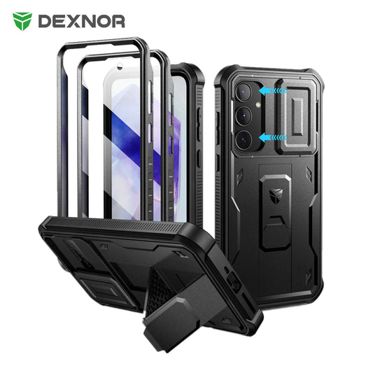 Dexnor 6.6" Full body Rugged Case For Samsung Galaxy with Camera Cover & Built-in Screen Protector Kickstand