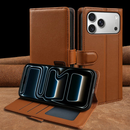 Genuine Leather Flip Wallet Phone Case for iPhone