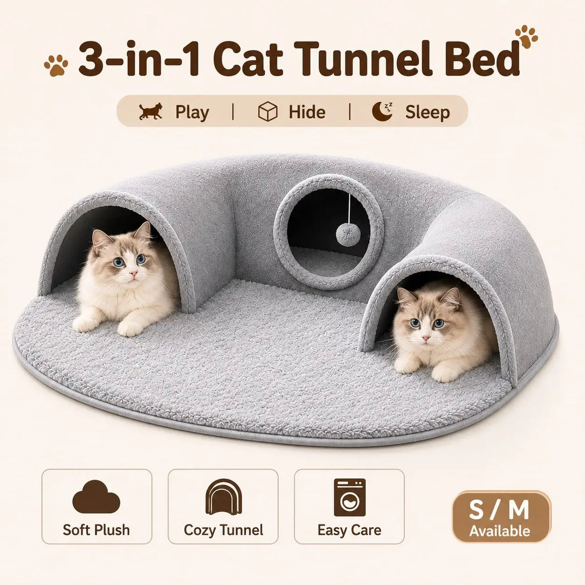 Ultra-Soft Winter Warm Plush Pet Sofa Bed with Raised Edges