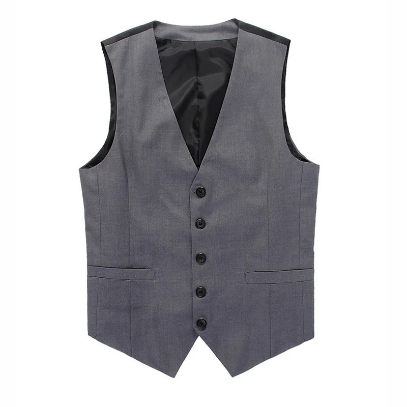 Men's Single-Breasted Slim Fit Formal Business Suit Vest