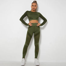 2PCS Seamless Quick Dry Long-sleeved Fitness Set