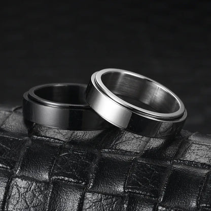 Stainless Steel Fidget Spinner Ring – Anti-Anxiety Stress Relief Band for Men & Women