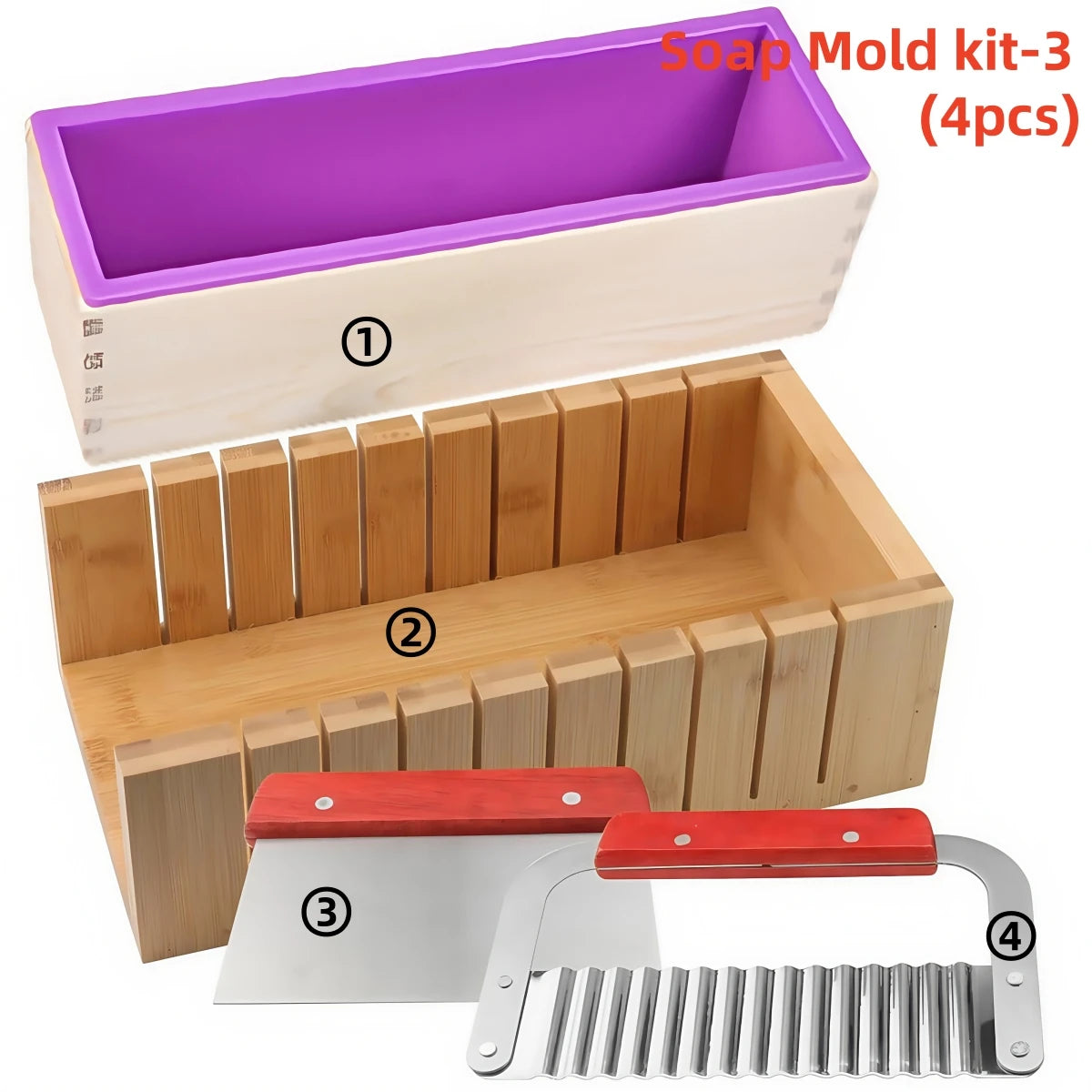 DIY Handmade Silicone Soap Making Kit with Wood Box & Cutters