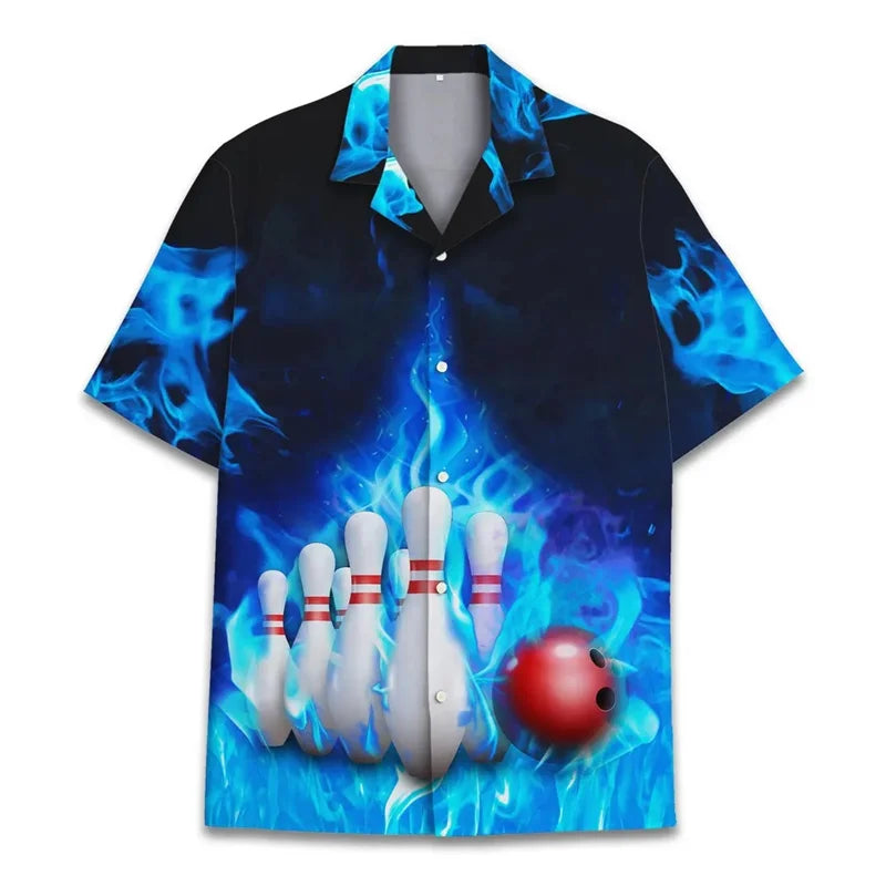 Space Neon Graphic Performance Bowling Shirt