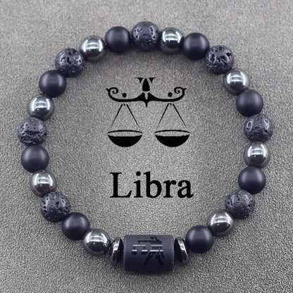 12 Zodiac Sign Constellation Beaded Charm Bracelet
