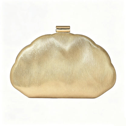 Women's Cloud Shape Gold Evening Clutch Bag