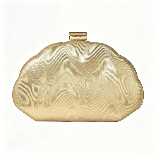 Women's Cloud Shape Gold Evening Clutch Bag