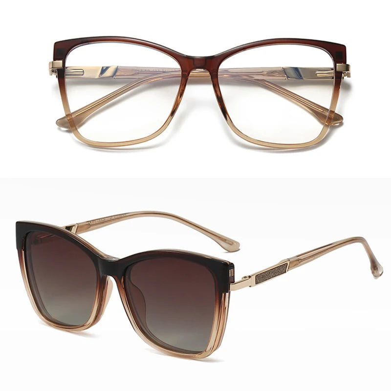VICKY TR90 Polarized Magnetic Clip-on Sunglasses for Men and Women