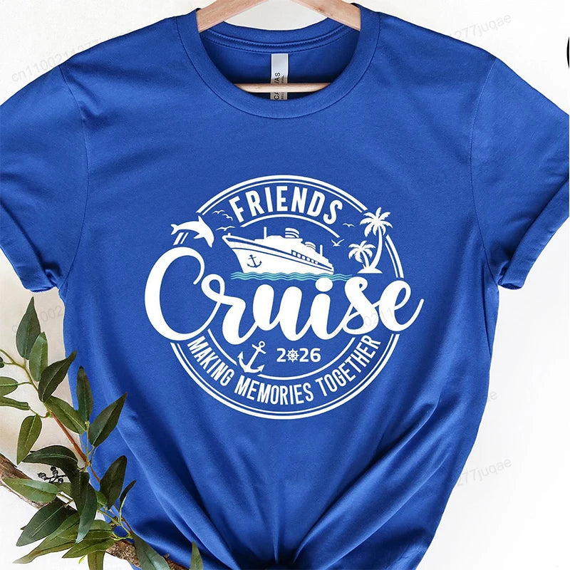 Women’s Cruise Squad 2026 Graphic T-Shirt – Casual Short Sleeve Vacation Tee