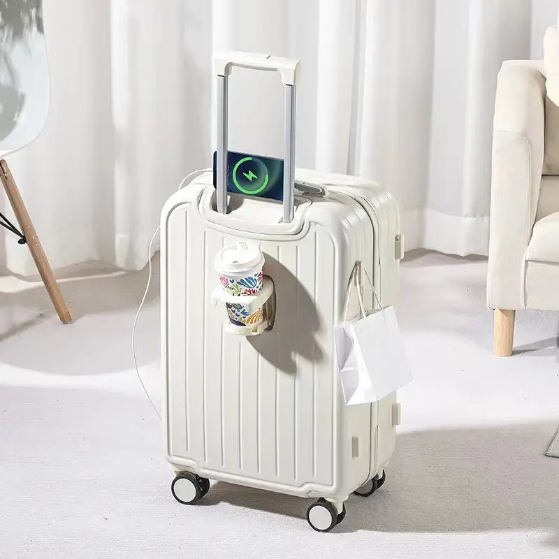 Small Cup Holder Trolley Suitcase