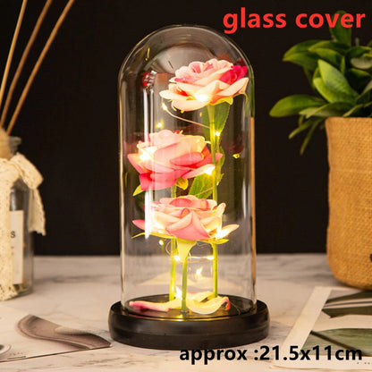 LED Galaxy Three Rose Artificial Flowers Gift without Battery