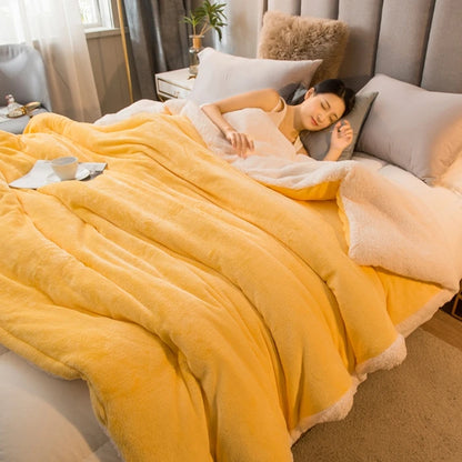 Double Sided Wool Throw Blanket