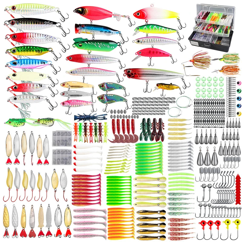 TAIYU Multi-Piece Fishing Lures & Tackle Kit with Soft & Hard Baits