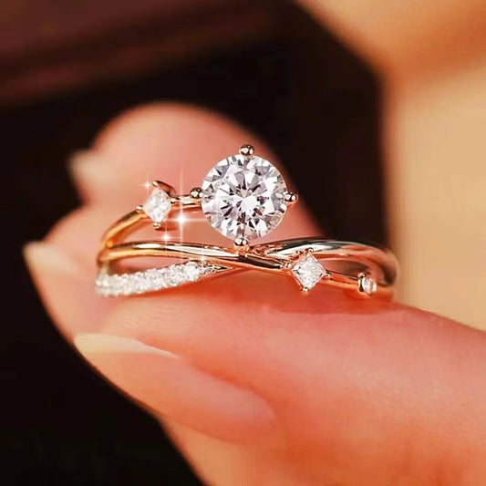 Adjustable Weave Zircon Ring