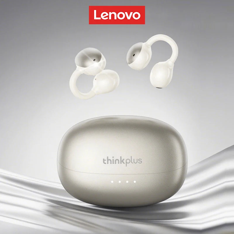 Lenovo LK6 Wireless Bluetooth 5.4 Clip-On Earphones with HD Audio & Noise Reduction