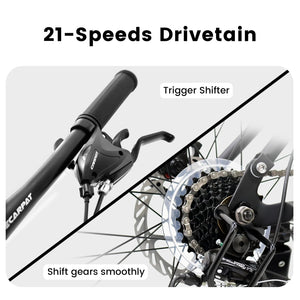 Ecarpat Dual Full Suspension 21-Speed Mountain Bike