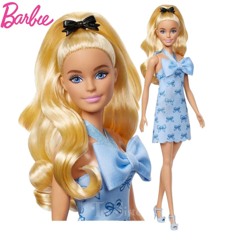 Fashionistas Blue Bow Halter Dress Blonde Doll