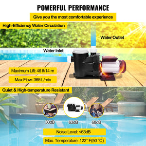 SucceBuy Whirlpool Circulation Pump For Above Ground Pools