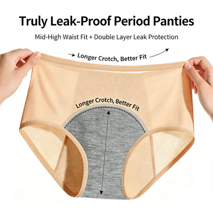 Women's Plus Size Period Underwear, Leak-Proof Menstrual & Postpartum Briefs (2, 3, or 5 Pack)