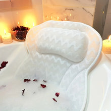 4D 6 Non-Slip Suction Cups Contouring Ergonomic Design Bathtub Neck Pillow