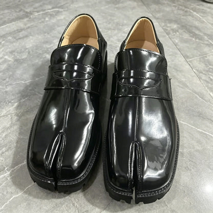 Men’s Patent Leather Tabi Split-Toe Loafers