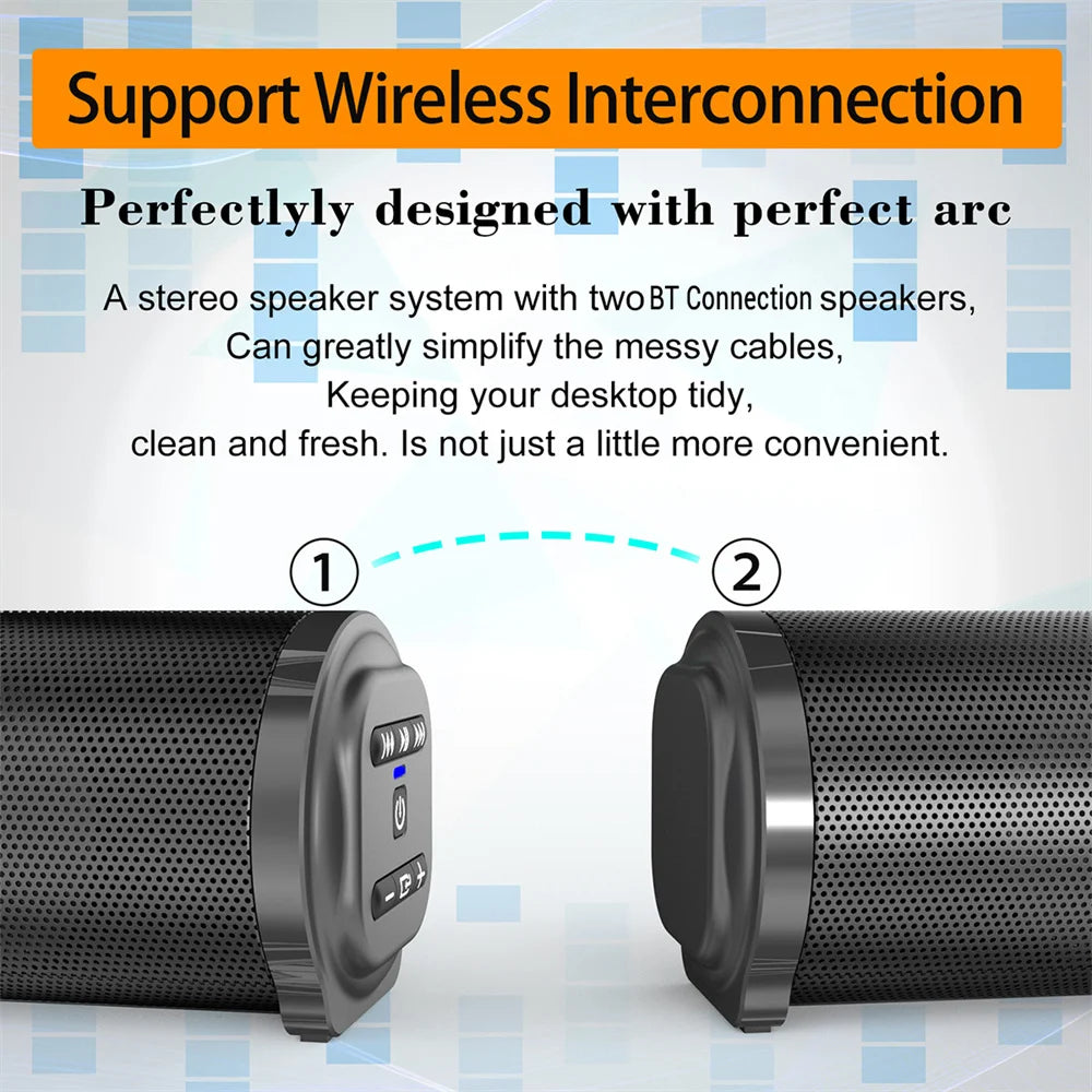 Wireless Bluetooth TV Soundbar Speaker with Subwoofer Effect