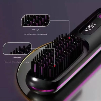 Professional Negative Ion Hair Straightener Brush & Styler