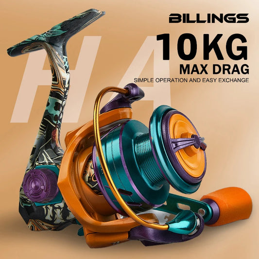 BILLINGS 10KG Max Drag with Anti-Reverse 1000-6000 Spinning Reels
