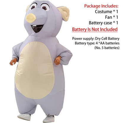 Adult Inflatable Mouse Costume Blow-Up Halloween Suit