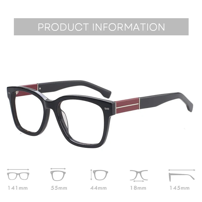 BLUEMOKY Retro Acetate Square Prescription Glasses