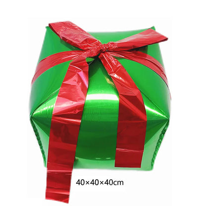 Large Standing 4D Foil Christmas Balloon - Inflatable Holiday Decor with Base
