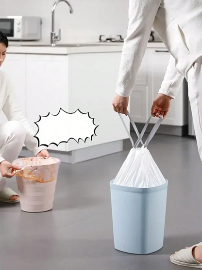 Thick Tear-Off Drawstring Trash Can Liners