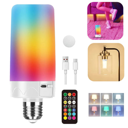 Rechargeable Wireless Emergency LED Light Bulb with Remote & RGB Color Changing