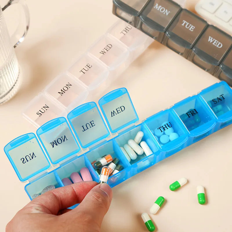 Weekly 7-Day Portable Travel Pill Organizer