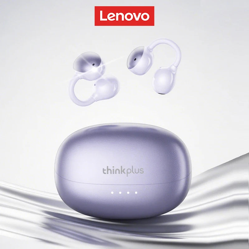 Lenovo LK6 Wireless Bluetooth 5.4 Clip-On Earphones with HD Audio & Noise Reduction