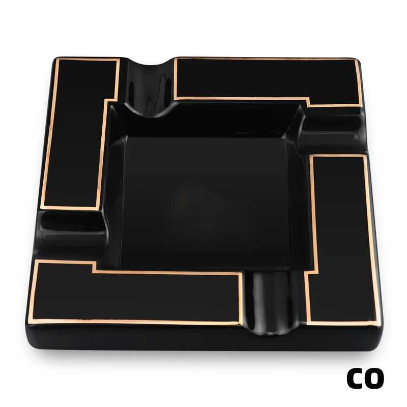 Large 4-Slot Ceramic Cigar Ashtray