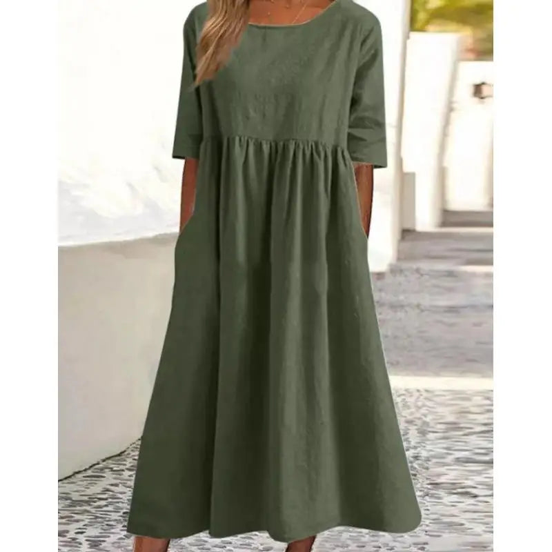 Women's Elegant Long Sleeve Flounce A-Line Dress
