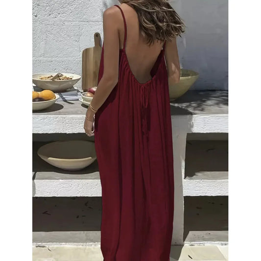 Strapless Backless Long Loose Dress