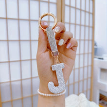 Sparkling Rhinestone Alphabet Keychain