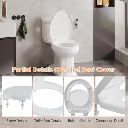 White Quiet-Close Toilet Seat with Built-in Toddler Potty Training Seat